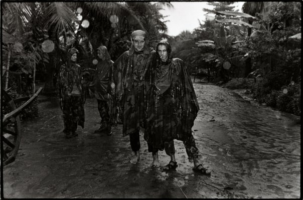  GK and Philip, after a mission with the KPNLF during the rainy season. Cambodia, 1990. Photographer Unknown&nbsp; 