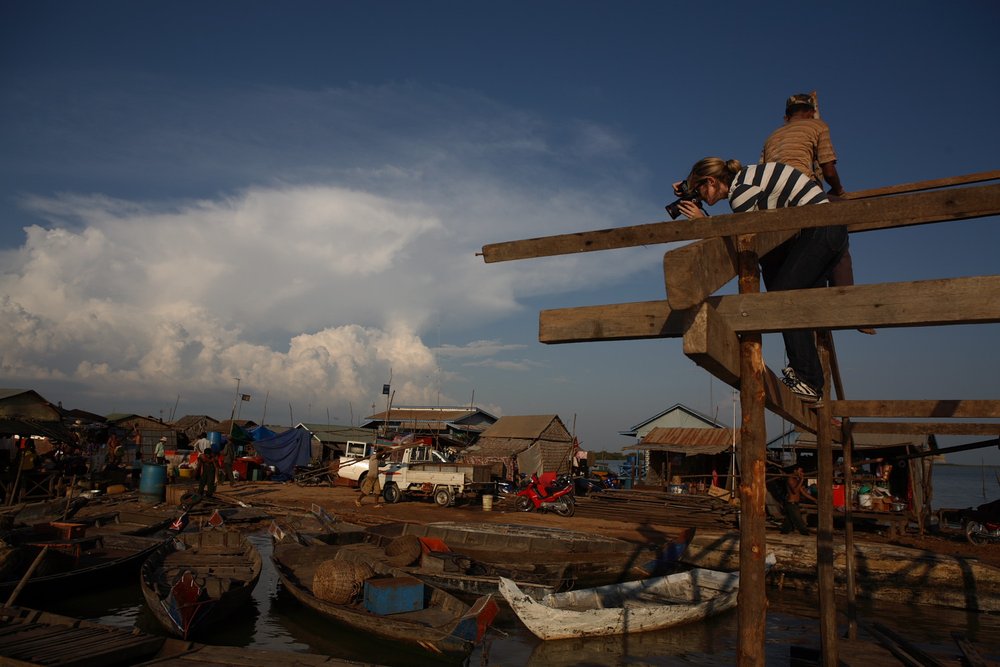 Workshop student Sarah Elliott photographs in Cambodia. 